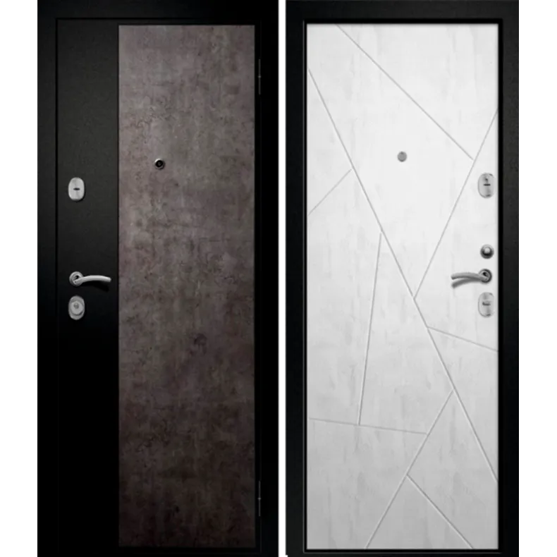 Входная дверь в квартиру Ретвизан Орфей-311 860х2050 Левая Сатин черный - STONE Арья/STONE Дейнерис