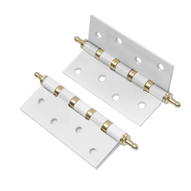 Петля стальная 100*75*2,5, 4 подшипника, с колп., IN100-4BB CH белый/латунь блестящая