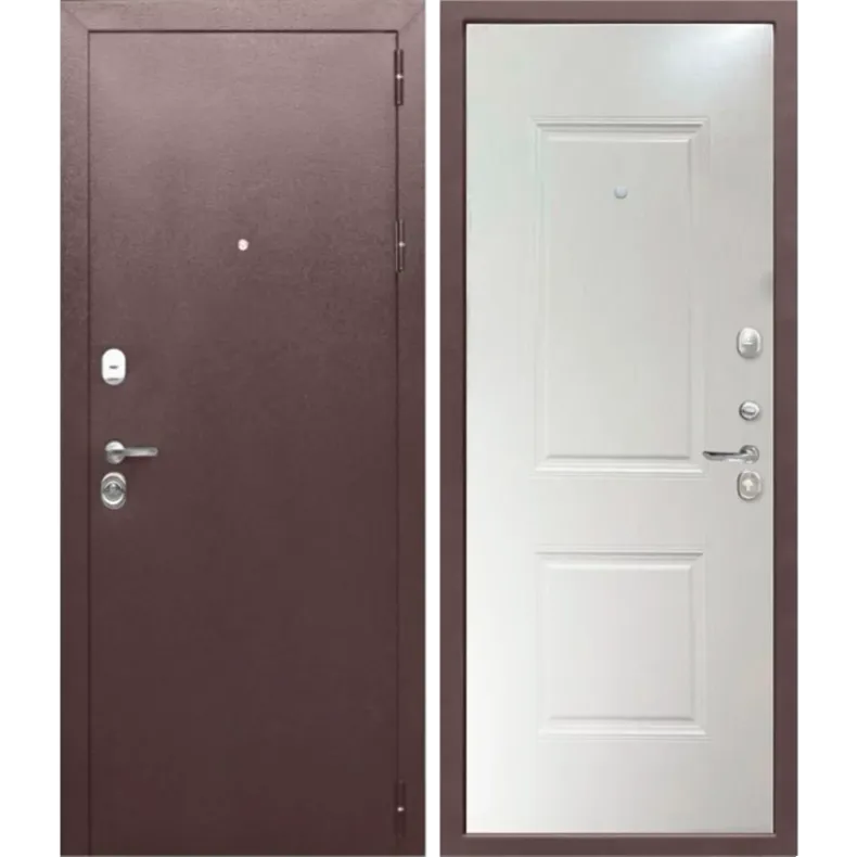 Входная дверь в квартиру Феррони ТАЙГА 9 см 860х2050 Левая Темный Медный Антик - Белый Клен