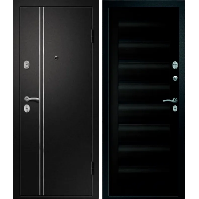 Входная дверь в квартиру Ретвизан Медея-321 (М1) «Сидней» 860х2050 Левая Сатин черный -  темный кипарис