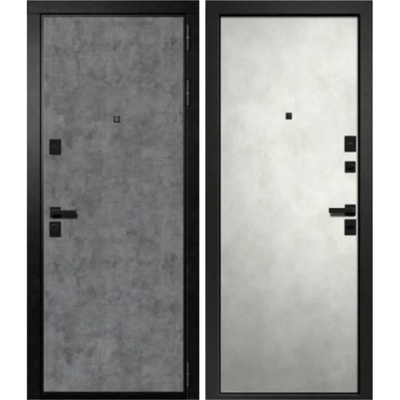 Входная дверь в квартиру Ретвизан Орфей-300 860х2050 Левая Сатин черный - Бетон лофт графит/Бетон лофт бежевый