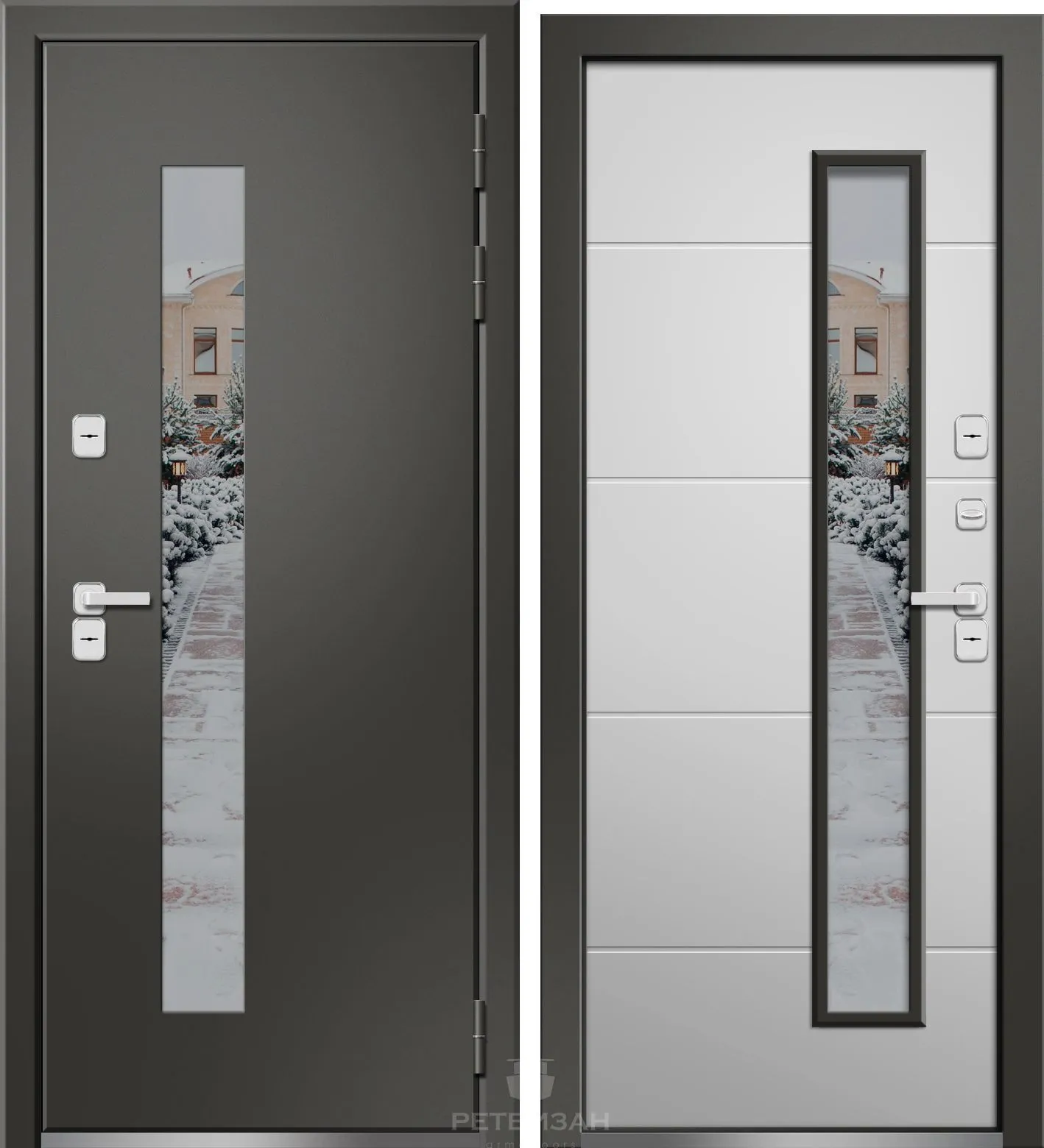 Входная дверь в квартиру Ретвизан Веста–100 (TERMO) биометрия