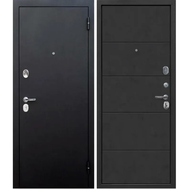 Входная дверь в квартиру Феррони 7,5 Гарда Букле 860х2050 Левая Букле черный - Бетон графит