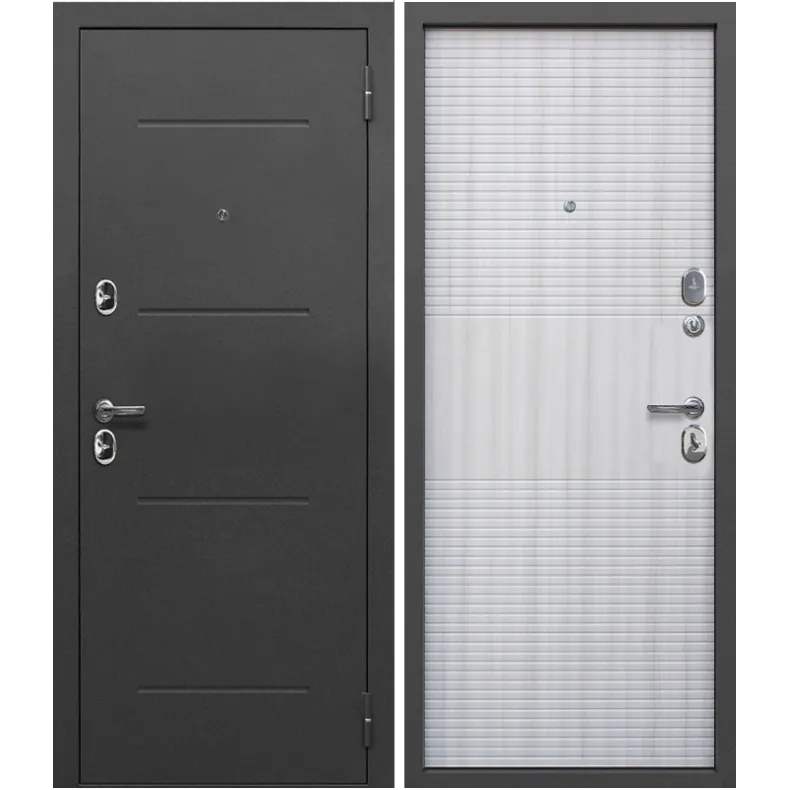 Входная дверь в квартиру Феррони 7,5 Гарда Серебро 960х2050 Левая Антик серебро  -  белый ясень Входная дверь в квартиру Феррони 7,5 Гарда Серебро 960х2050 Левая Антик серебро  -  белый ясень