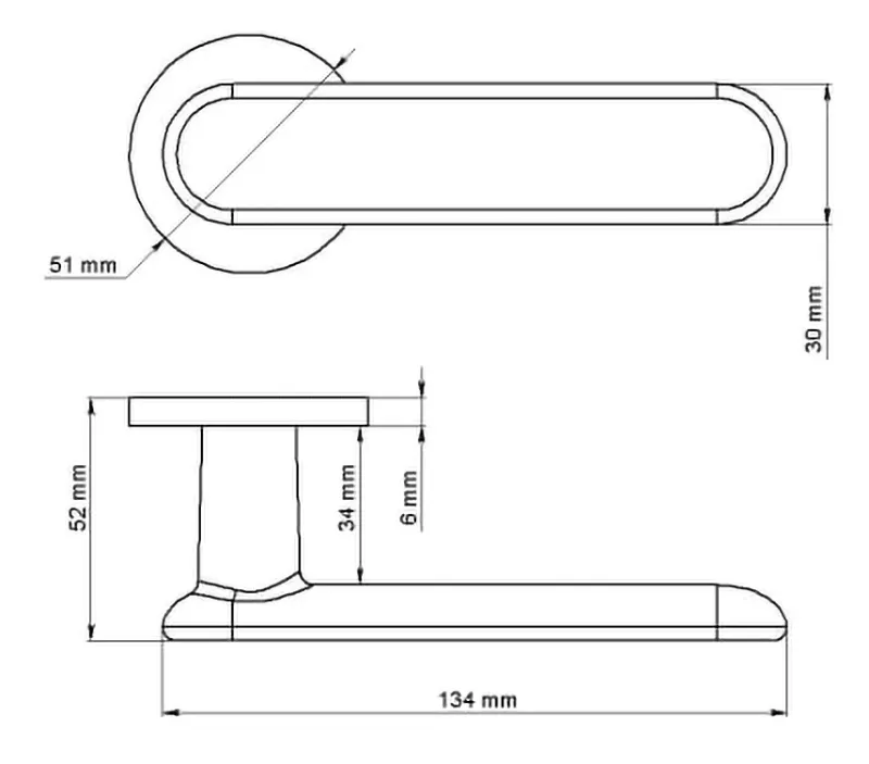 Ручка дверная Morelli SEMPIONE MH-65-R6 Ручка дверная Morelli SEMPIONE MH-65-R6