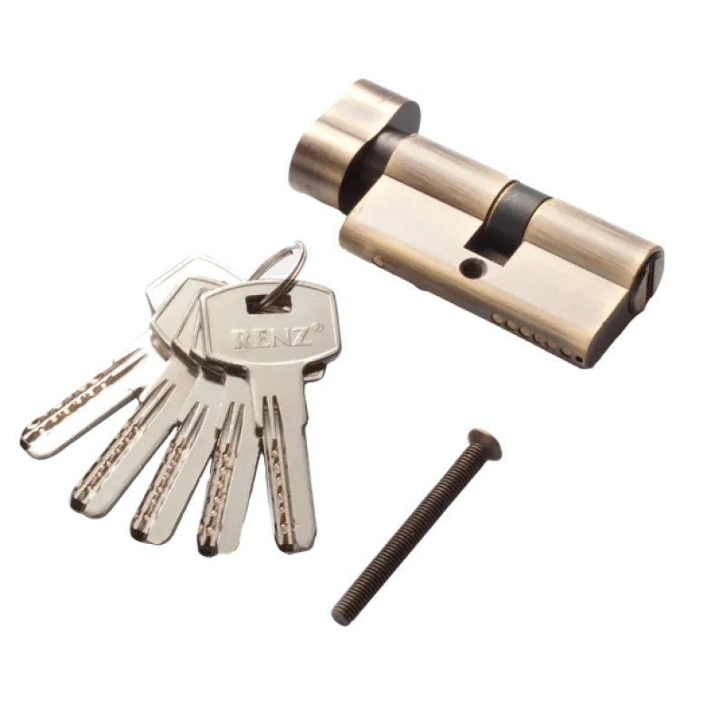 Цилиндр РЕНЦ 60 мм К-З, компьютерный ключ, INCC 60-H бронза античная