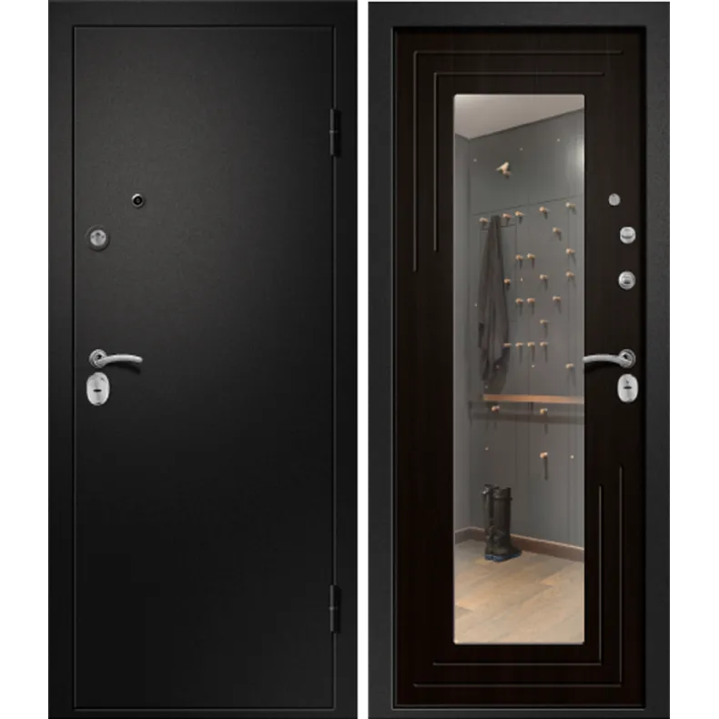 Входная дверь в квартиру Ретвизан Аризона-222 880*2050 Левая Сатин черный - Венге