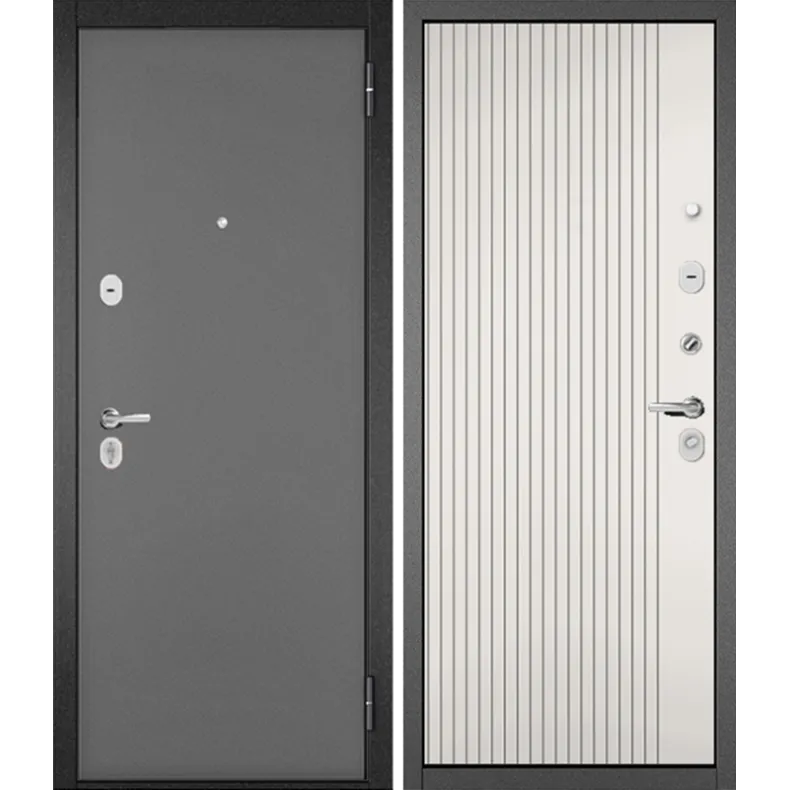 Входная дверь в квартиру Мастино (Бульдорс) TRUST ECO (MM) 860х2050 Левая АНТРАЦИТ БУКЛЕ - АНТРАЦИТ БУКЛЕ