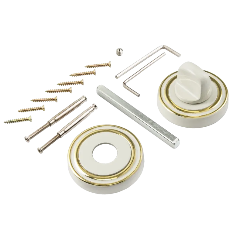 Завертка к ручкам РЕНЦ, INBK 16 белый/латунь блестящая