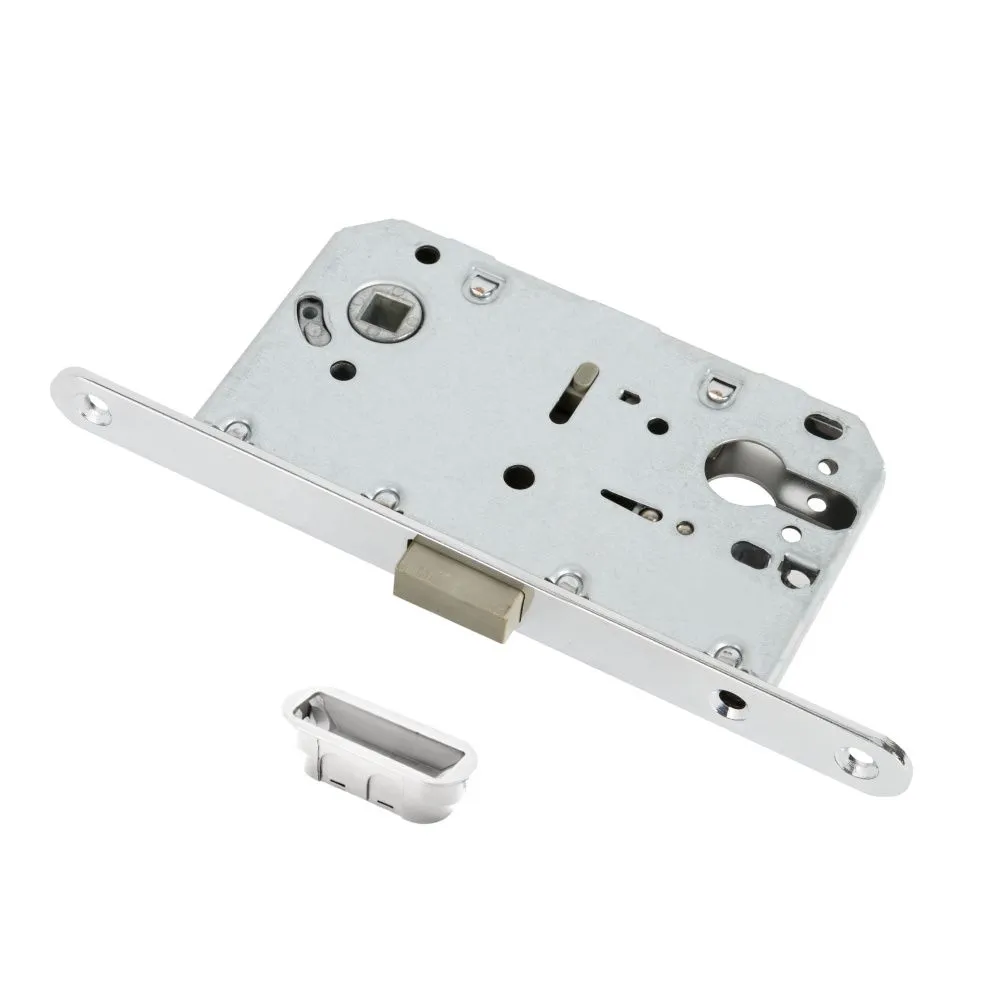 Замок магнитный под цилиндр РЕНЦ с пластиковой ответной планкой INLBM 5085 PL хр. Блестящий