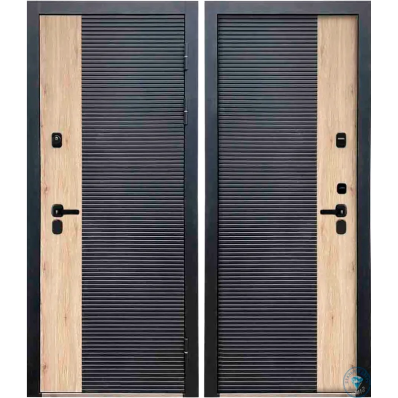 Входная дверь в квартиру Алмаз ДОНАТО Гардиан (DONATO Guardian) 860х2050 Левая Рустик натуральный и черный кварц