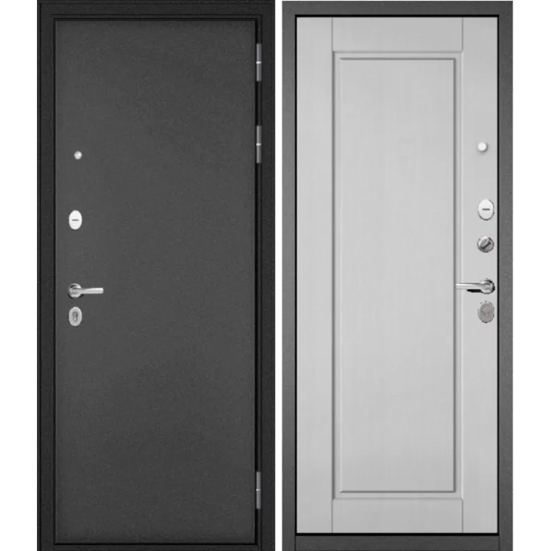 Входная дверь в квартиру Мастино (Бульдорс) Trust Mass 0 860х2050 Левая АНТРАЦИТ БУКЛЕ - ДУБ БЕЛЫЙ СКАНДИНАВСКИЙ