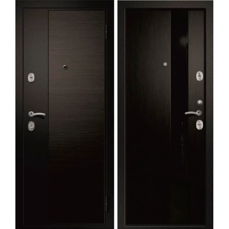 Входная дверь в квартиру Ретвизан Орфей-311 «109Z» 860х2050 Левая Сатин черный - Венге горизонт/Венге горизонт