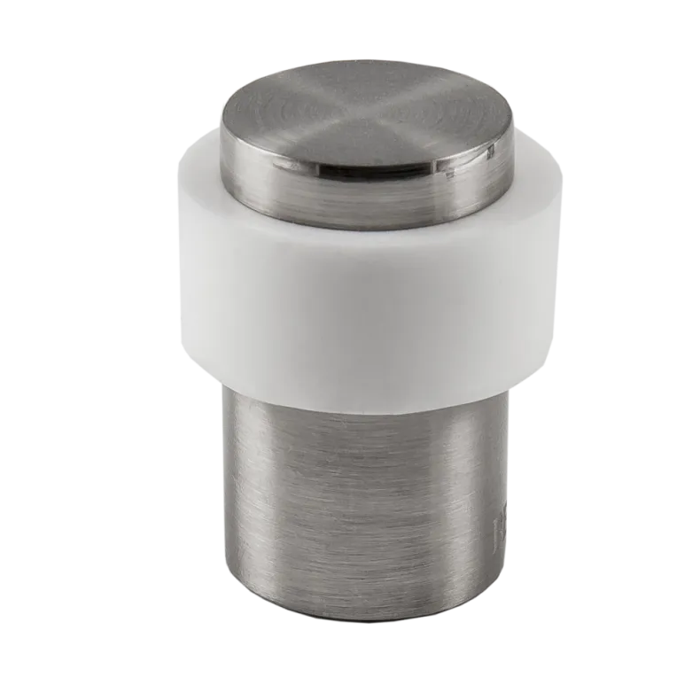 Ограничитель дверной РЕНЦ напольный, INDS 34 никель матовый - белый