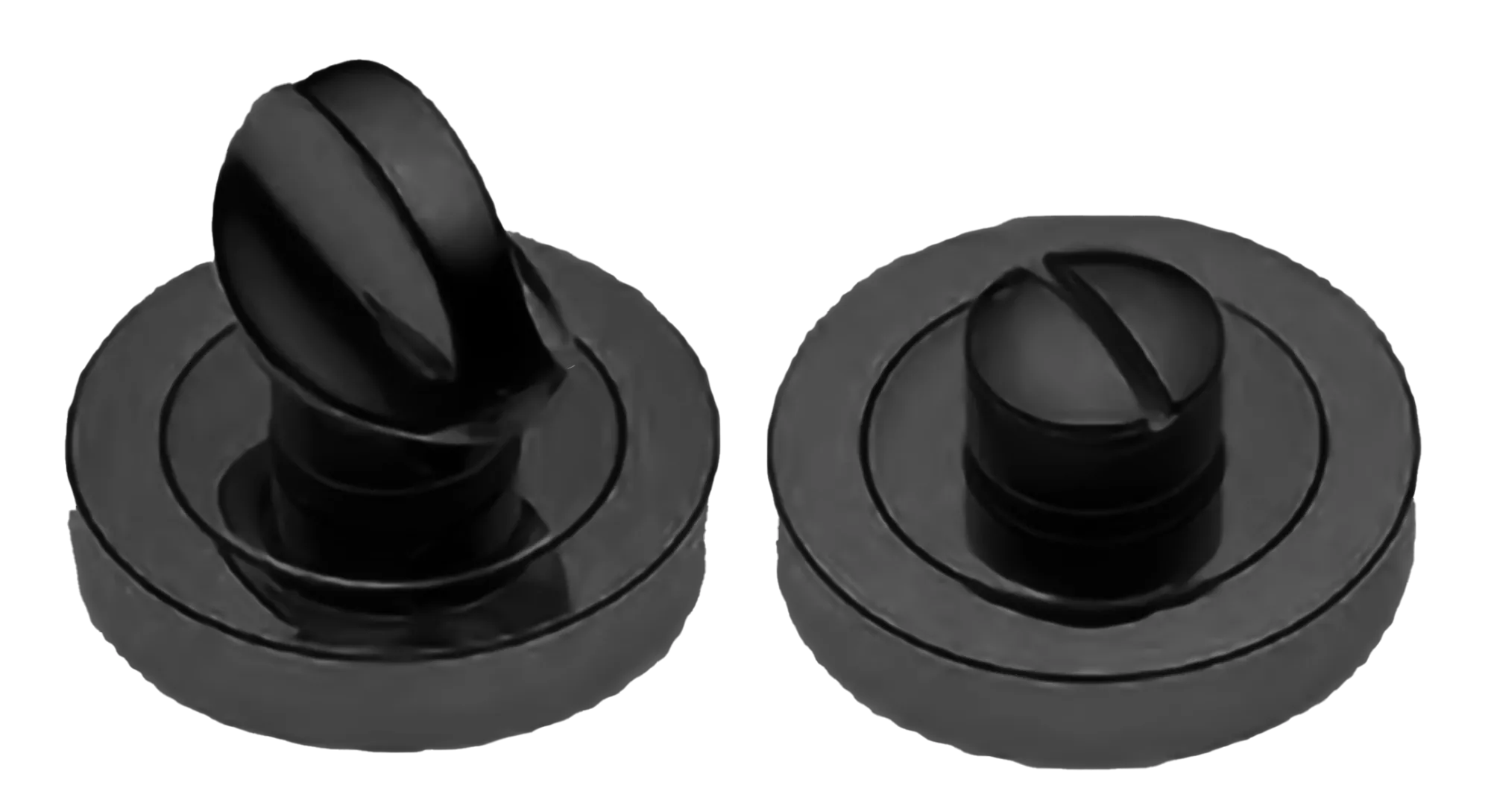Завертка LUX-WC-WC-R2-LE NERO-ST сантехническая на круглой розетке цвет - черный soft touch Завертка LUX-WC-WC-R2-LE NERO-ST сантехническая на круглой розетке цвет - черный soft touch