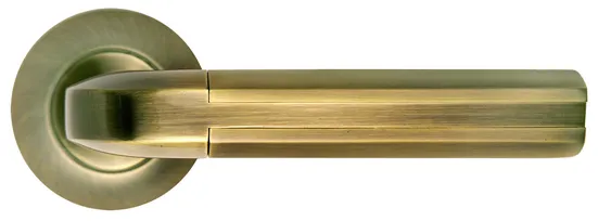 Ручка дверная МОЗАИКА MH-11 MAB/AB раздельная на круглой розетке цвет бронза/античная
