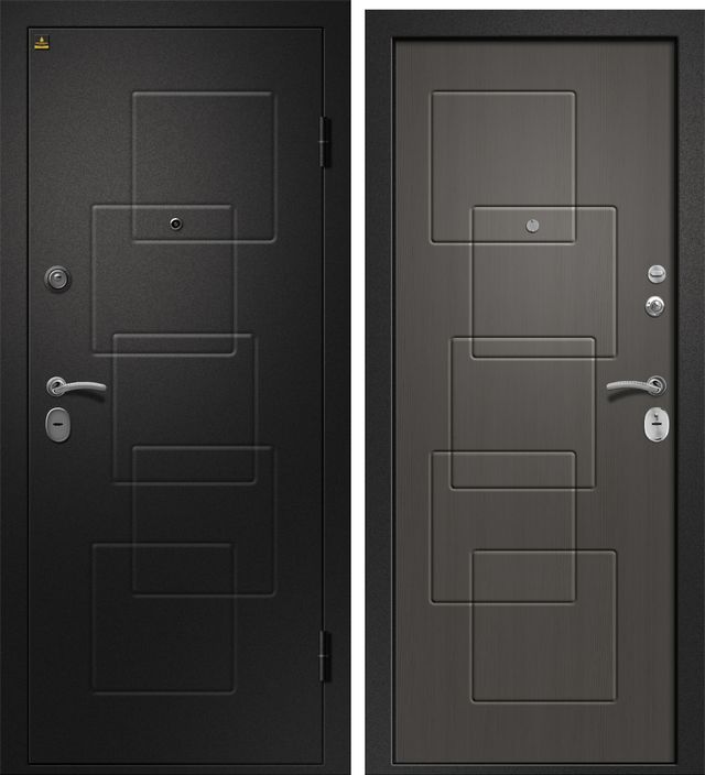 Стальная дверь, Ретвизан, Аризона 225, Черный сатин - Графит