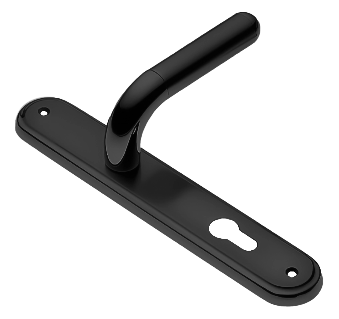 Ручка дверная GAVANA PL NERO-ST на планке цвет черный soft touch