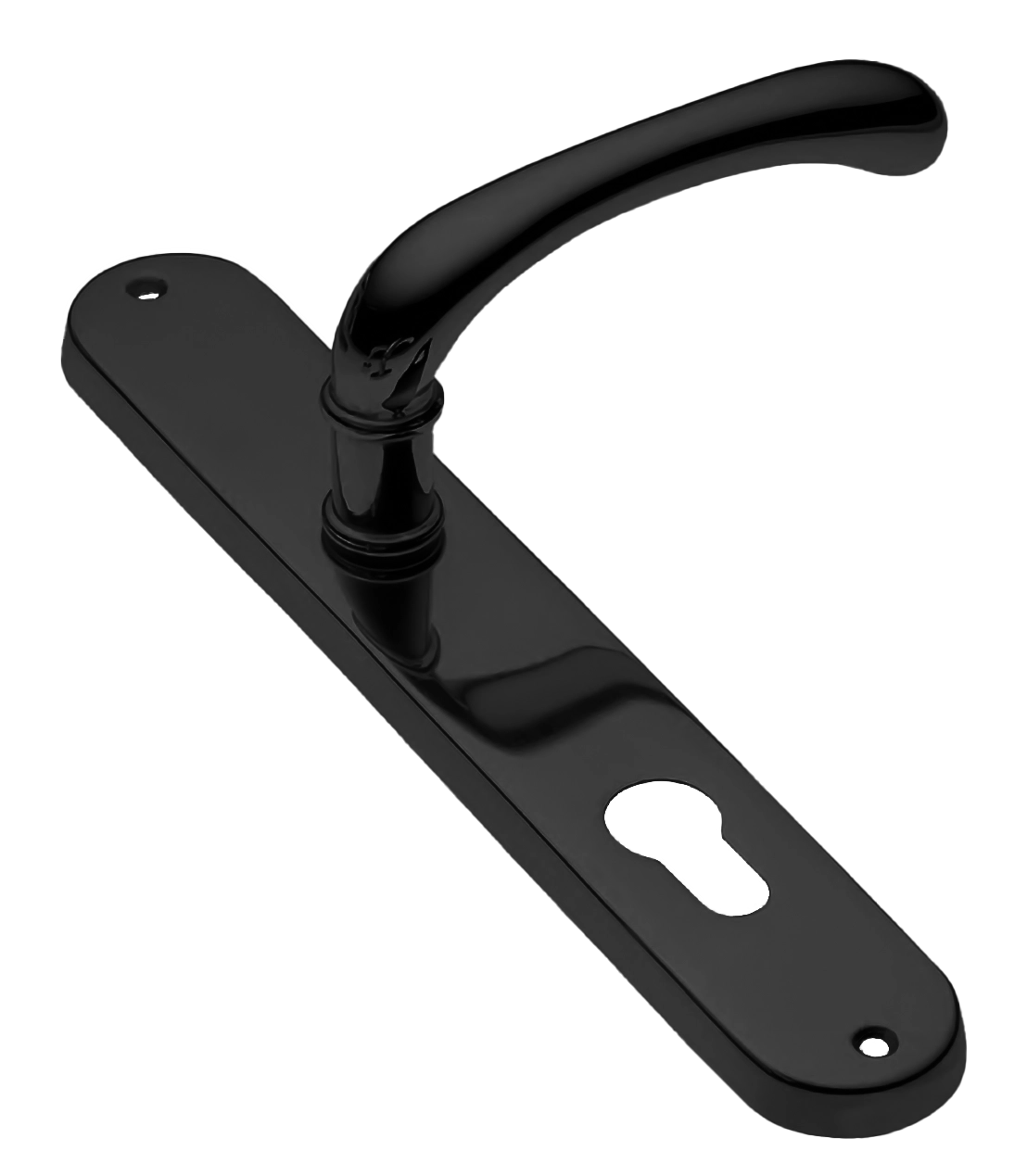 Ручка дверная RING PL NERO-ST на планке цвет черный soft touch