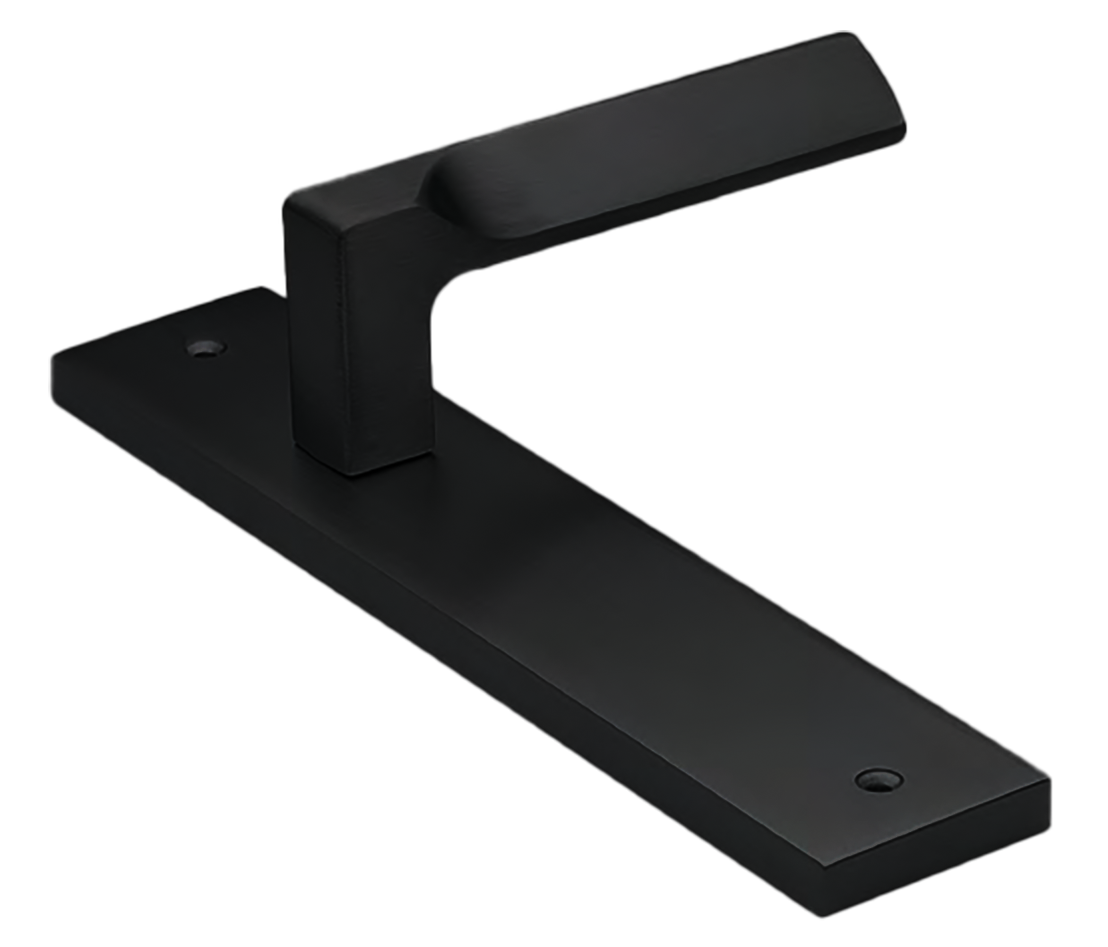 Ручка дверная FIORD PL NERO-ST на планке цвет черный soft touch