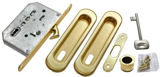 Комплект ручек для раздвижных дверей MHS150 L SG с замком Комплект ручек для раздвижных дверей MHS150 L SG с замком