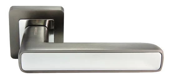 Ручка дверная FLEX MH-44 GR/CP-S55 раздельная на квадратной розетке