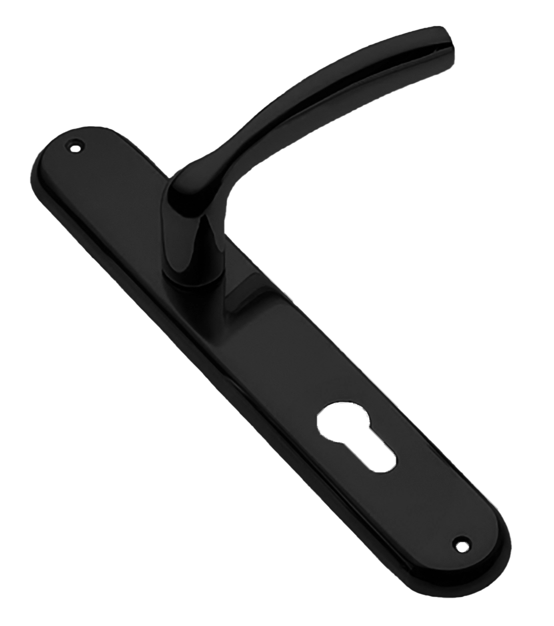 Ручка дверная VENERA PL NERO-ST на планке цвет черный soft touch