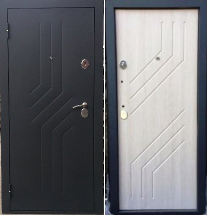 Стальная дверь, Ретвизан, Аризона 215, Черный сатин - Лиственница светлая