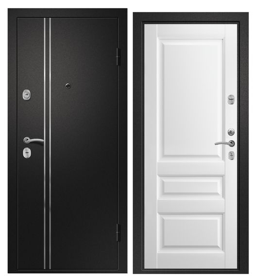 Стальная дверь, Ретвизан, Медея 321 (М1) Эрмитаж-2, Черный сатин - Белый
