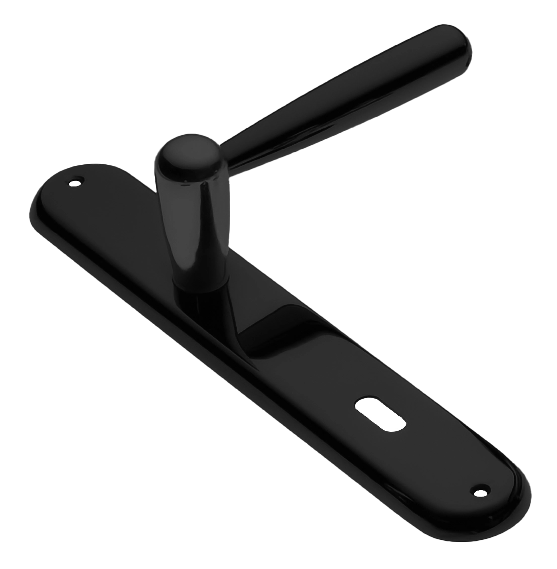 Ручка дверная PINOKKIO PL NERO-ST на планке цвет черный soft touch