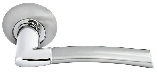 Ручка дверная Morelli PISA MH-06 SN/CP на круглом основании