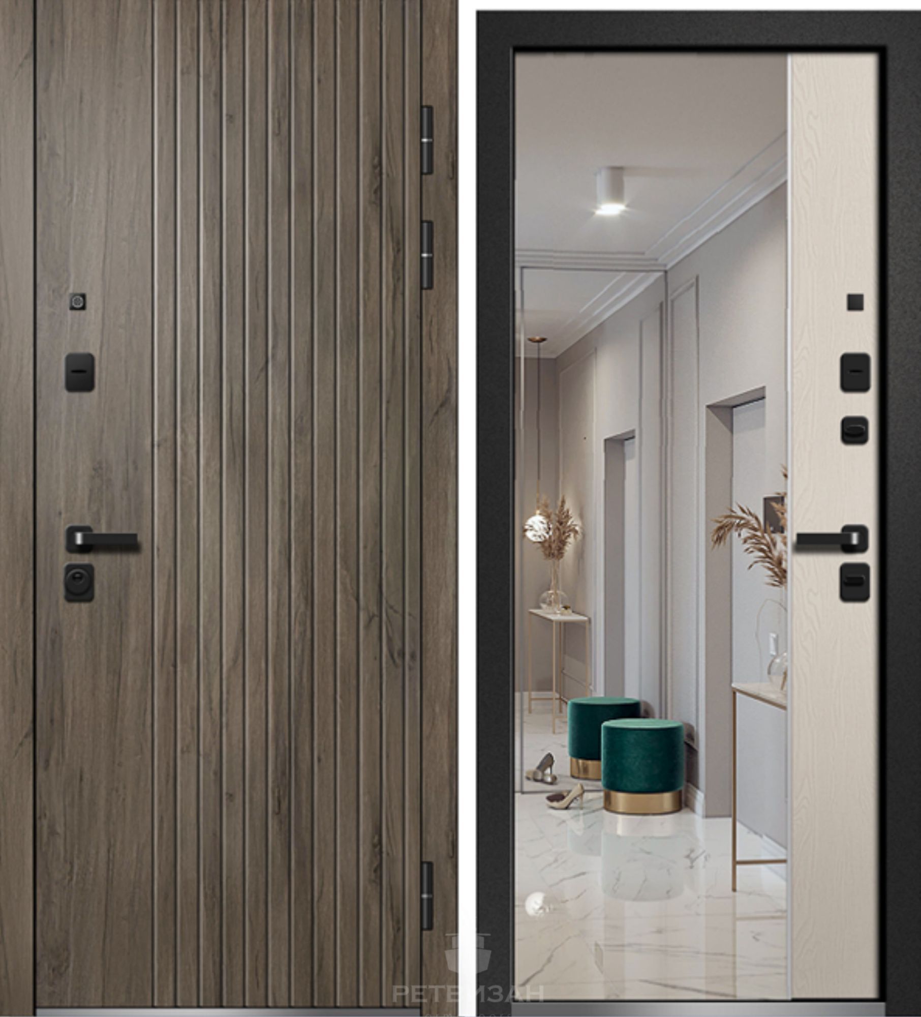 Входная дверь в квартиру Ретвизан ОРФЕЙ-645 (ЗЕРКАЛО)