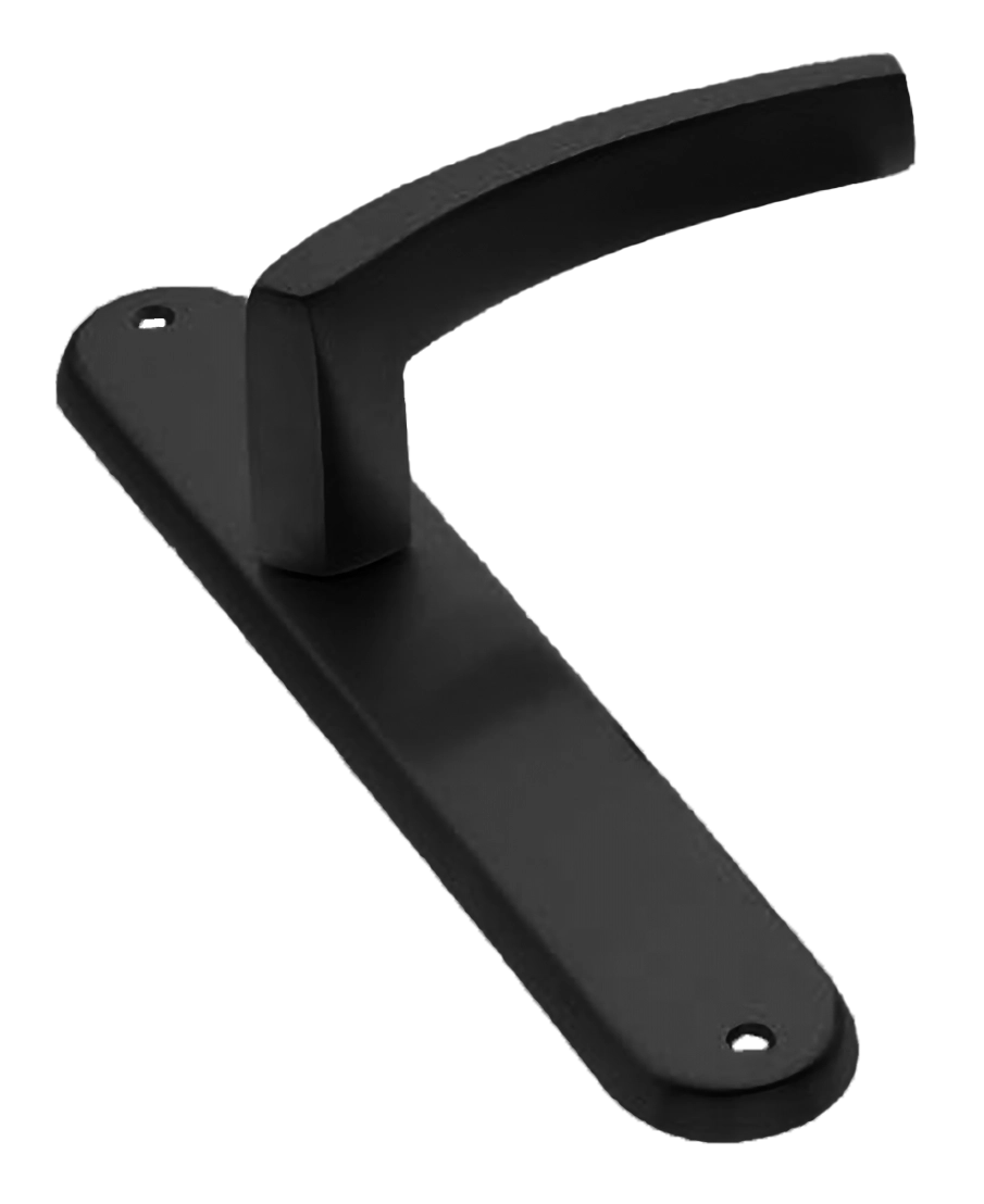 Ручка дверная WIND PL NERO-ST на планке цвет черный soft touch