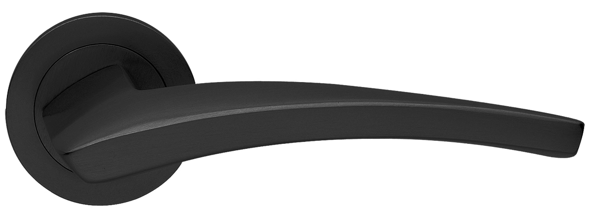 Ручка дверная WIND R2 NERO-ST на круглой розетке