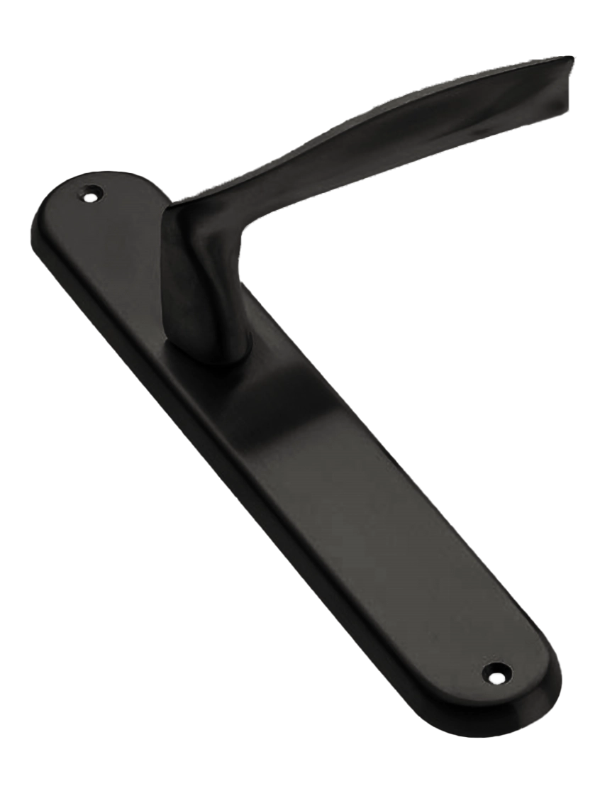 Ручка дверная Morelli WAVE PL на планке цвет чёрный soft touch