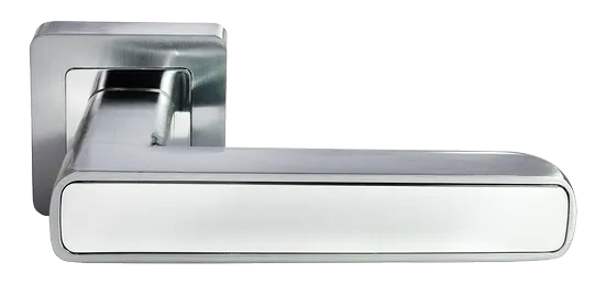 Ручка дверная Morelli FLEX MH-44 SC/CP-S55 раздельная на квадратной розетке