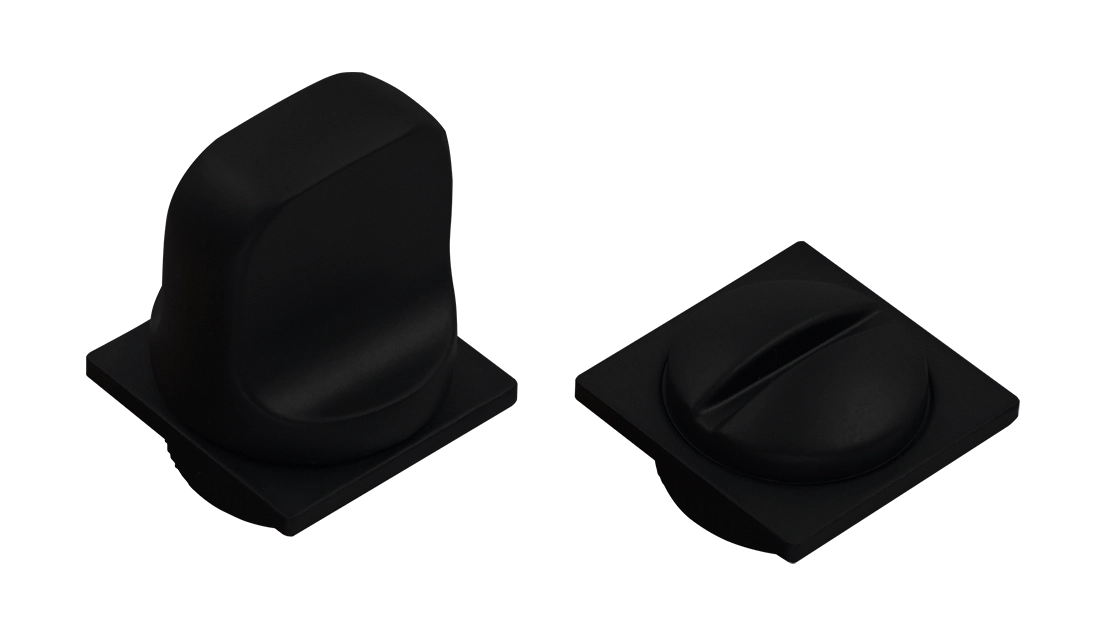 Завертка сантехническая LUX-WC-SM NERO-ST на квадратной невидимой розетке цвет черный soft-touch