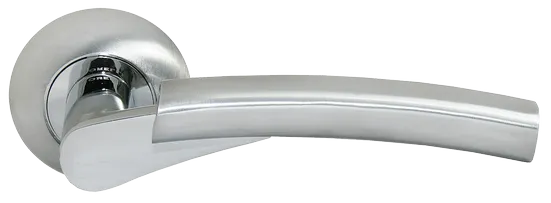 Ручка дверная HALL MH-19 SC/CP раздельная на круглой розетке
