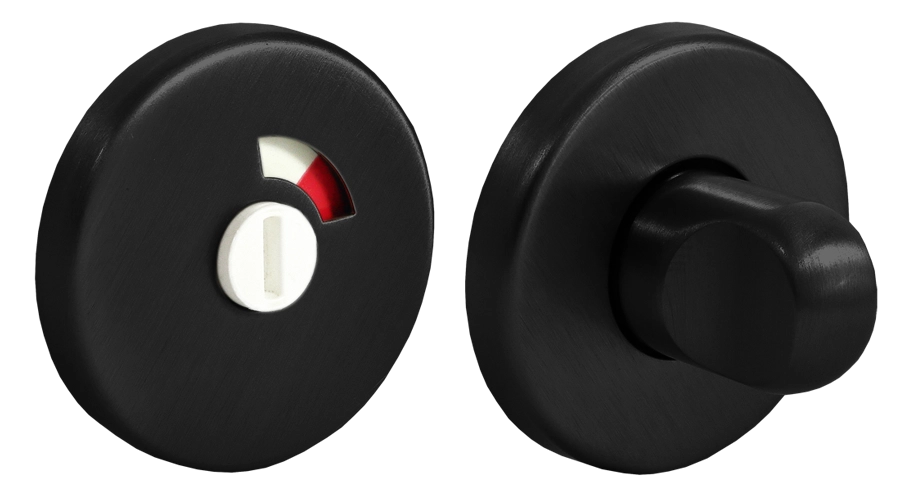 Завертка LUX-WC-WC-R3 NERO-ST сантехническая на круглой розетке цвет  - черный soft touch