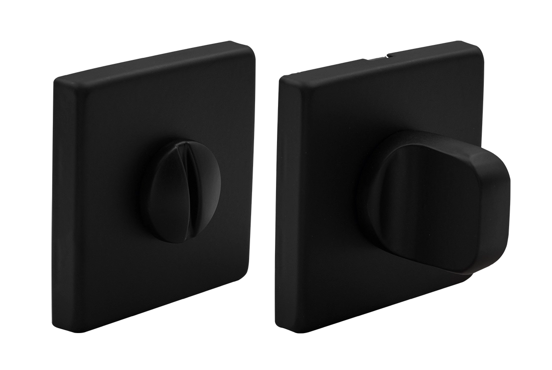 Завертка дверная LUX-WC-S5 NERO-ST на квадратной розетке цвет черный soft-touch