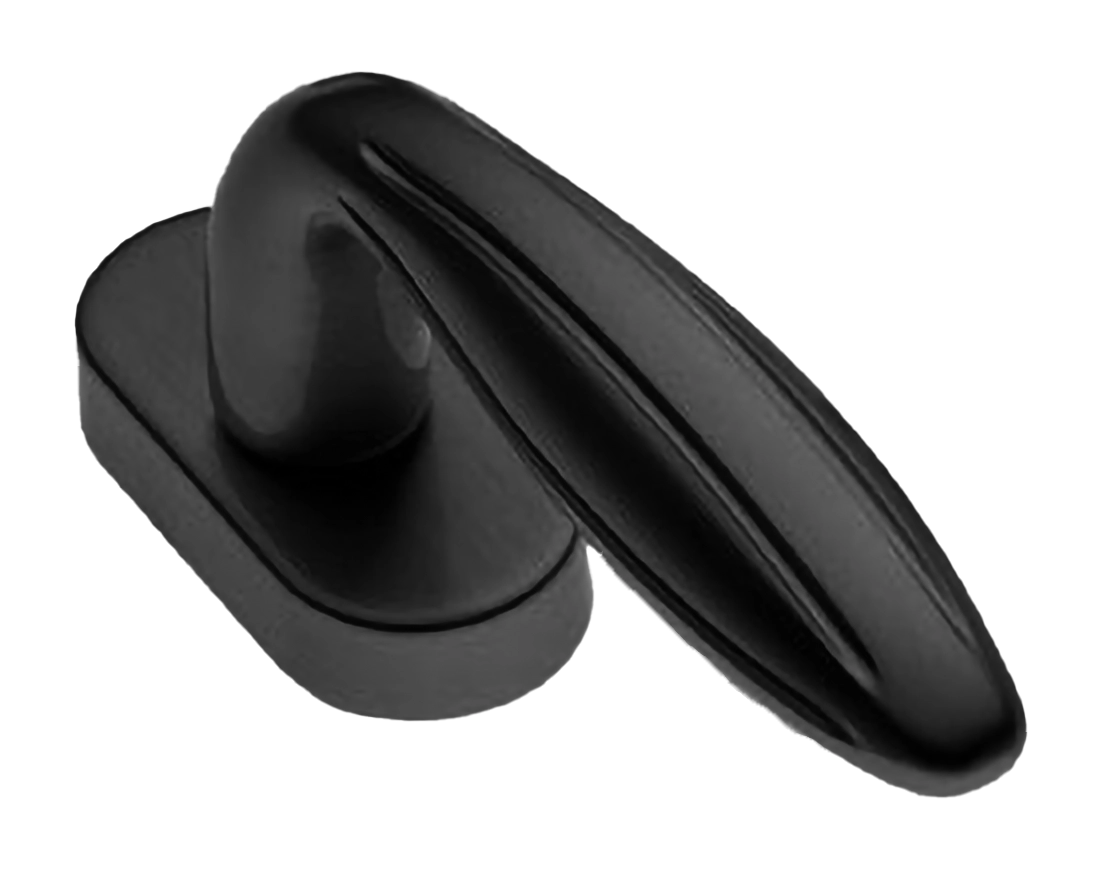Ручка дверная BUD W1 NERO-ST оконная с 4-х позицион. механизмом цвет черный soft touch