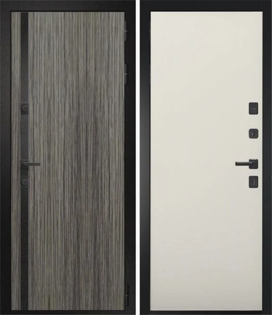 Входная дверь в квартиру Интекрон G POWER (пан/пан) Silk 860х2050 Левая Экошпон салинас - Силк грей
