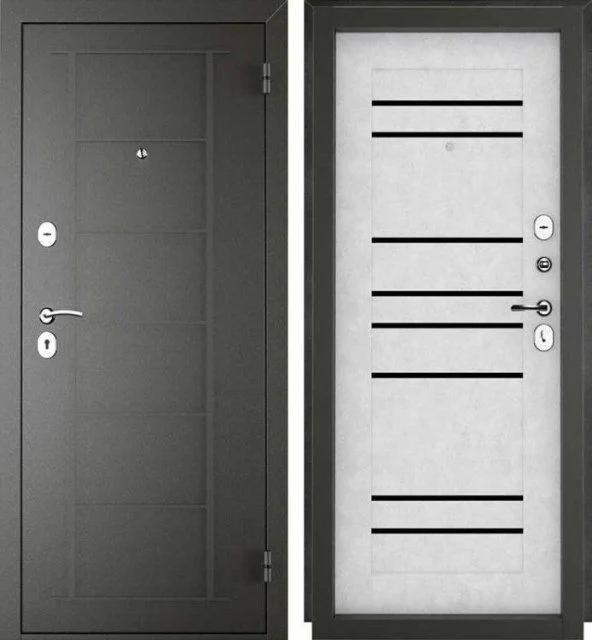 Входная дверь в квартиру Сибирь Профиль FLYDOORS Промет Титан Бетон