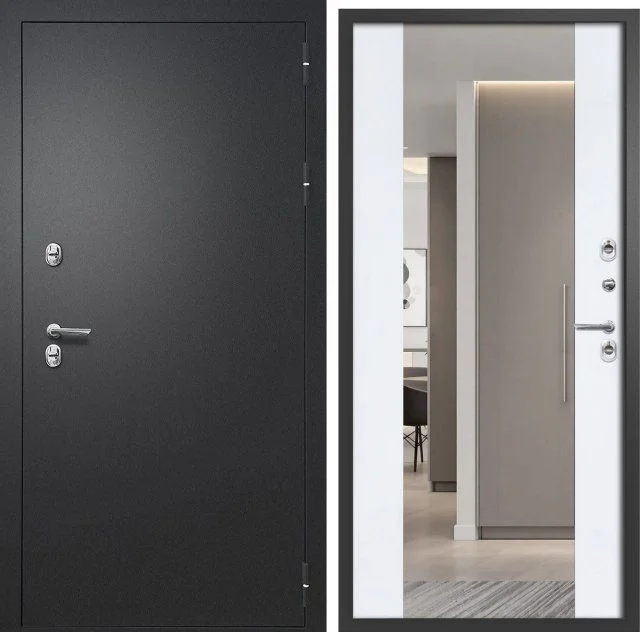 Входная дверь с терморазрывом Сибирь Профиль FLYDOORS Айварс ТЕРМО Зеркало Входная дверь с терморазрывом Сибирь Профиль FLYDOORS Айварс ТЕРМО Зеркало