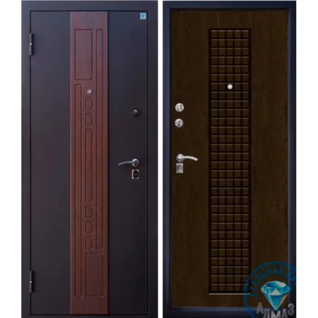 Входная дверь в квартиру Алмаз АГАТ 880*2050 Левая Черный шелк - Тиковое дерево Входная дверь в квартиру Алмаз АГАТ 880*2050 Левая Черный шелк - Тиковое дерево