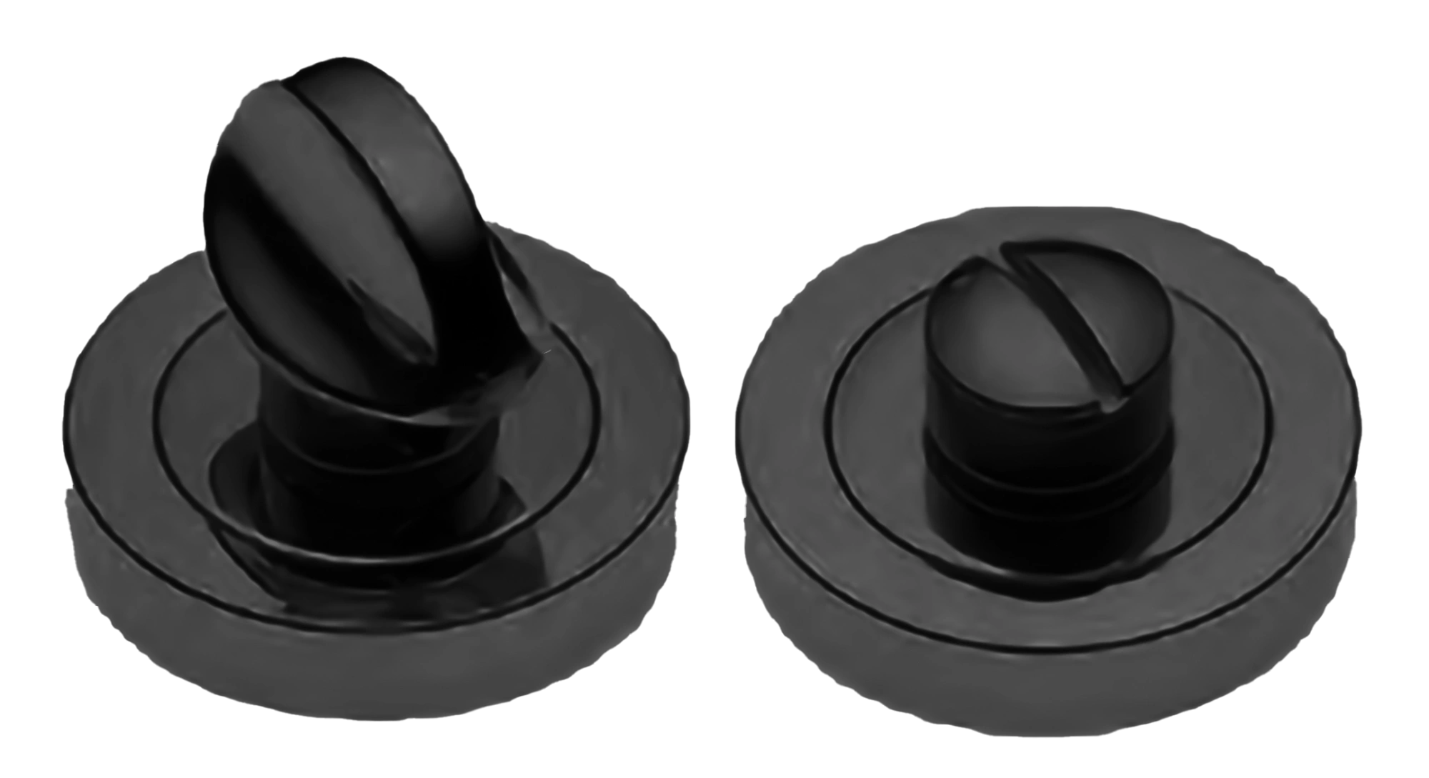 Завертка LUX-WC-WC-R2-LE NERO-ST сантехническая на круглой розетке цвет - черный soft touch Завертка LUX-WC-WC-R2-LE NERO-ST сантехническая на круглой розетке цвет - черный soft touch